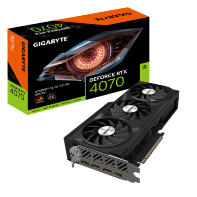 VGA GIGABYTE GV N4070WF3OCV2 12GDNVRTX4070GDDR6X12GB192BITHDMI3DPWINDFORCE 3X 3 VENTILADORES