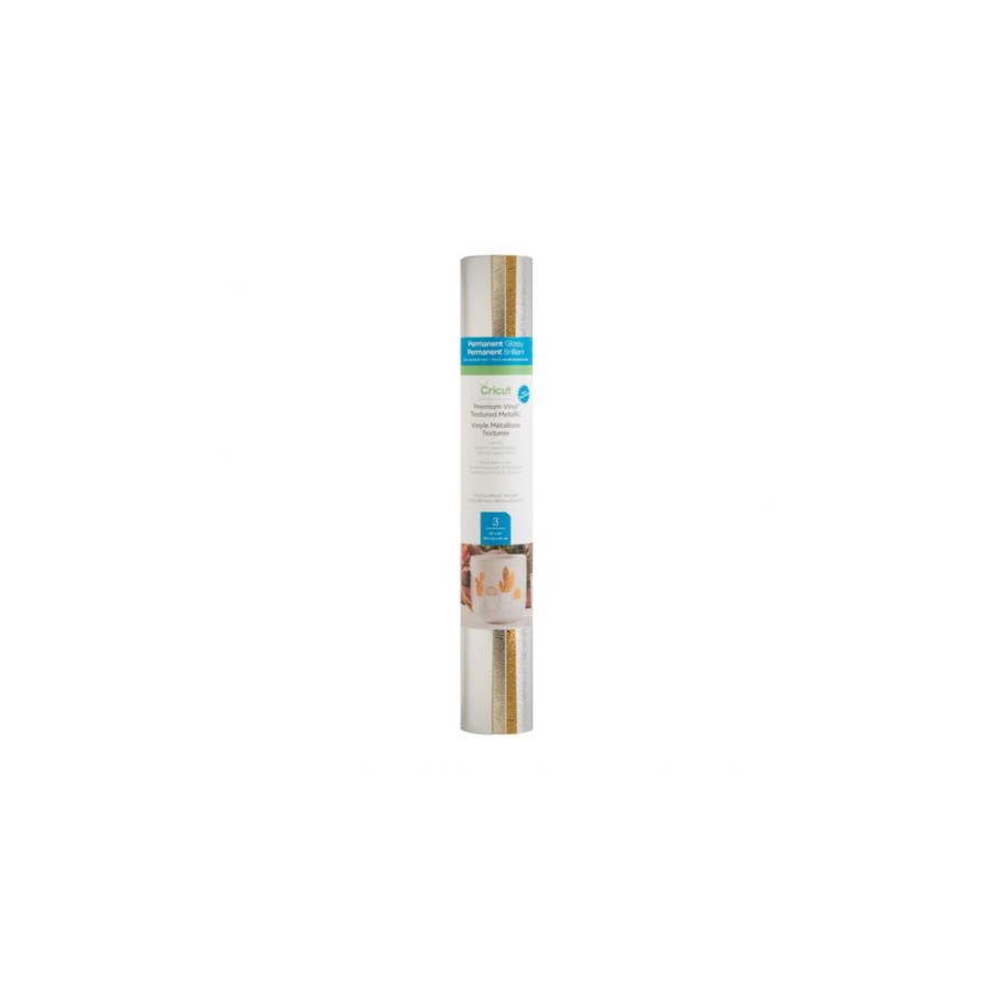 23967-Cricut Textured Metallic Sampler, Precious Metals - Permanent Lamina de vinilo de transferencia termica 3 hojas