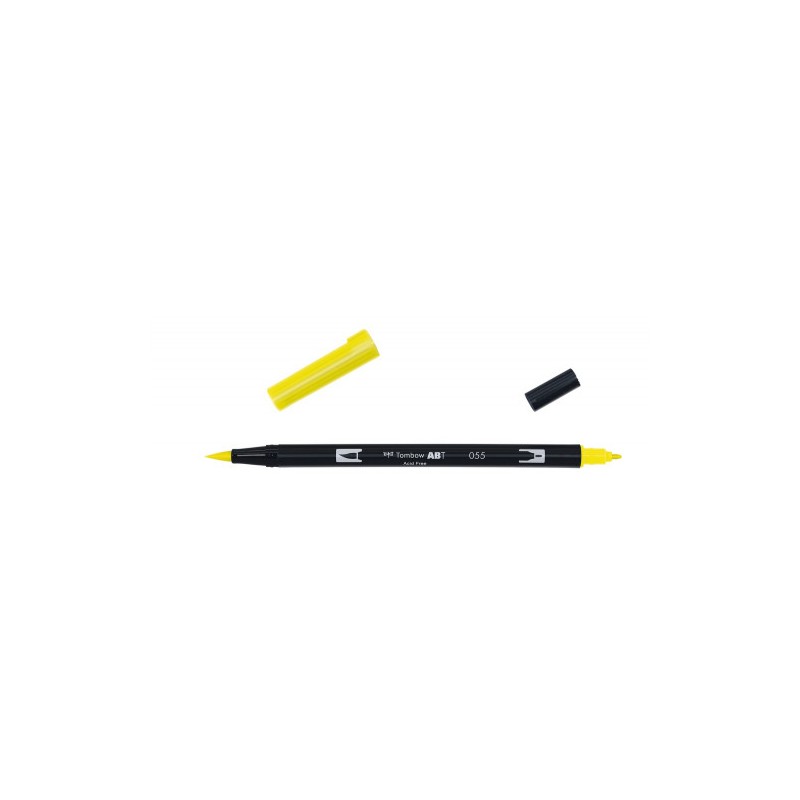 2416-ROTULADOR DOBLE PUNTA PINCEL COLOR PROCESS YELLOW TOMBOW ABT-055