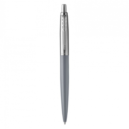 24420-BOLIGRAFO JOTTER XL ALEXANDRA GRIS MATE RIBETE DE COLOR CROMO PLUMIN MEDIO TINTA AZUL PARKER 2068360