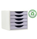 24520-MODULO ECOGREEN 100% RECICLADO Y RECICLABLE 5 CAJONES MALVA PASTEL 340X270X260 MM ARCHIVO 2000 4005 ML PS