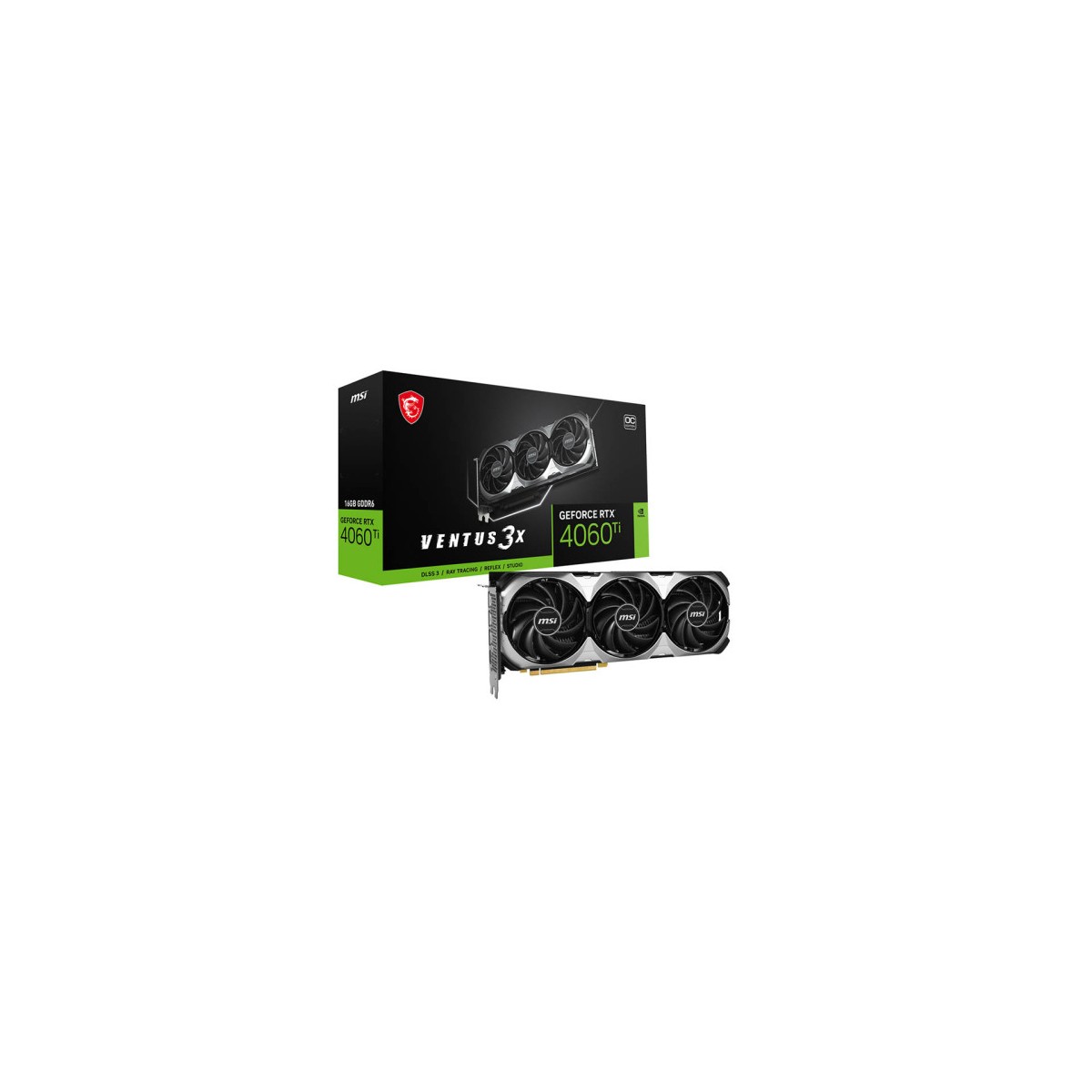 VGA MSI RTX 4060 TI VENTUS 3X 16G OCNVRTX4060TIGDDR616GB128BITHDMI3DP