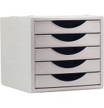 24573-MODULO ECOGREEN 5 CAJONES BLANCO 100% RECICLADO Y RECICLABLE DIN A4 FOLIO Y SUBCARPETA MEDIDAS: 340X270X260 MM CAR