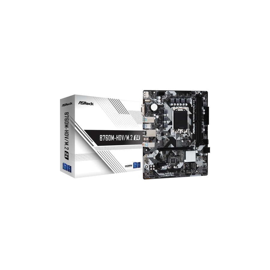 24580-Asrock B760M-HDV/M.2 D4 Intel B760 LGA 1700 micro ATX 24580-Asrock B760M-HDV/M.2 D4 Intel B760 LGA 1700 micro ATX