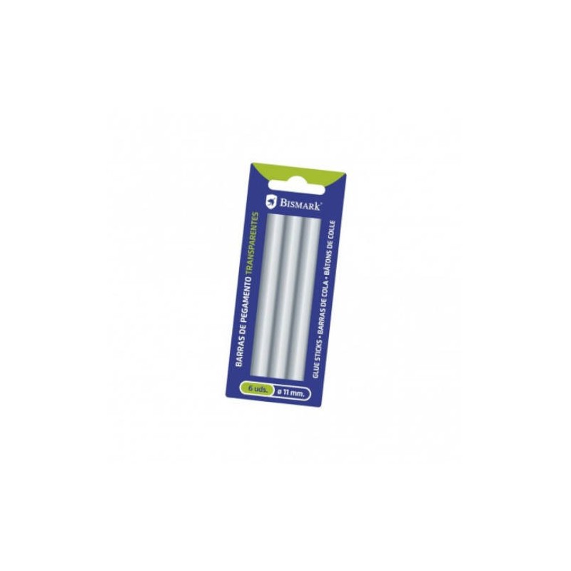 2489-BLISTER 6 BARRAS DE PEGAMENTO SILICONA TRANSPARENTE 11,2 X 150 MM. BISMARK 327122 2489-BLISTER 6 BARRAS DE PEGAMENTO SILICONA TRANSPARENTE 11,2 X 150 MM. BISMARK 327122