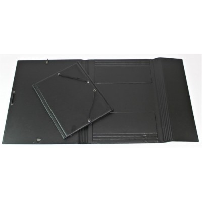 CARPETA FORMATO CUARTO GOMAS Y SOPALAS PVC NEGRA IBERPLAS 341CS00