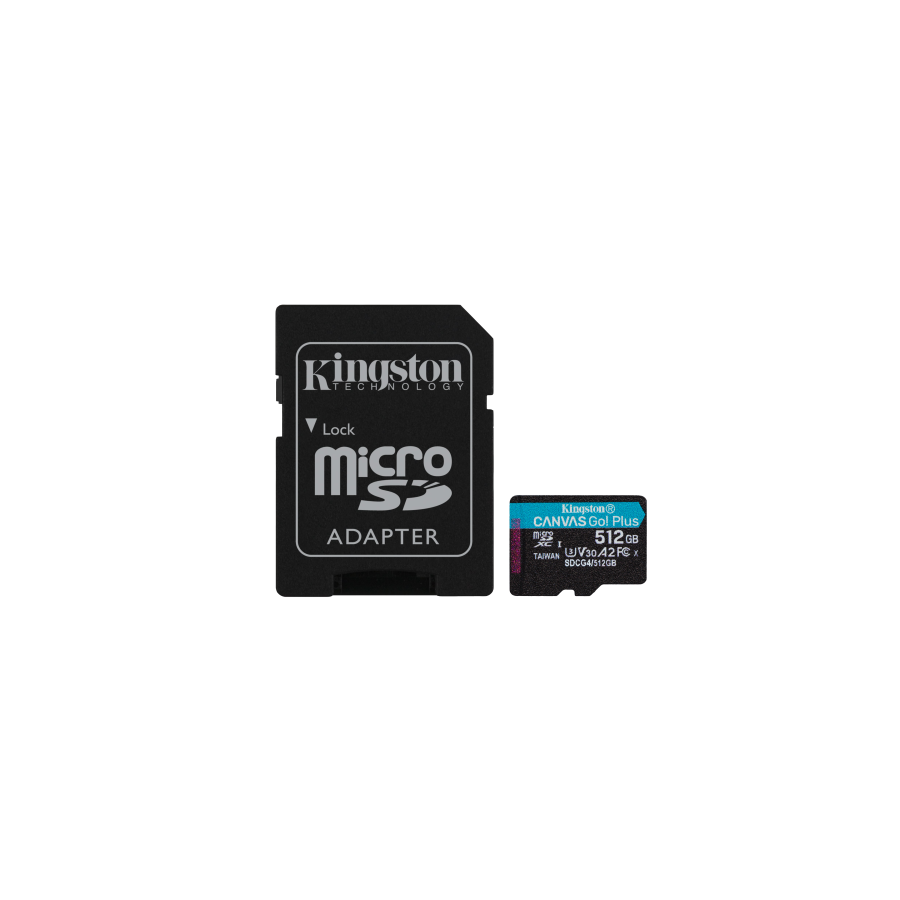 25153-Kingston Technology Tarjeta microSDXC Canvas Go Plus Gen4 de 512 GB, 200 MB/s, A2 U3 V30 y adaptador 25153-Kingston Technology Tarjeta microSDXC Canvas Go Plus Gen4 de 512 GB, 200 MB/s, A2 U3 V30 y adaptador