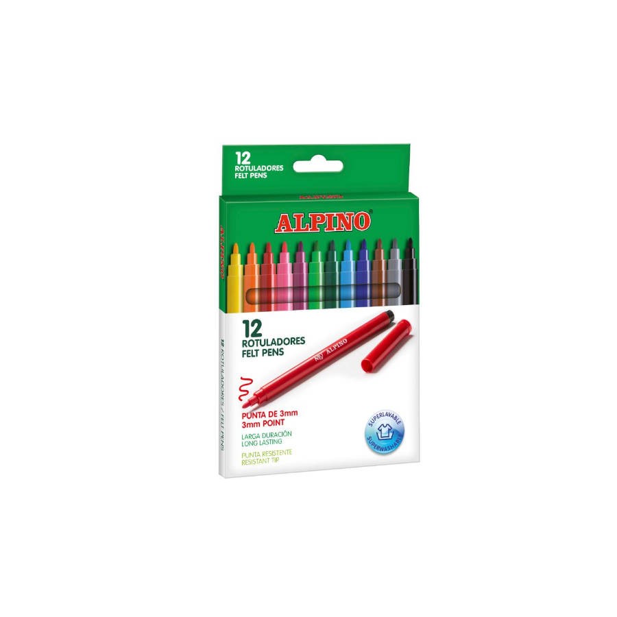 25254-ESTUCHE 12 UNIDADES ROTULADORES PUNTA FINA COLORES SURTIDOS ALPINO AR001002N 25254-ESTUCHE 12 UNIDADES ROTULADORES PUNTA FINA COLORES SURTIDOS ALPINO AR001002N