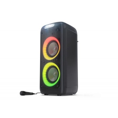 SHARP PS 949 FUNCIoN KARAOKE MICROFONO INCLUIDO C ON TWS BLUETOOTH UEBX2 2X633MM LUCES MULTICOLOR Y ESTROBOSCoPICA POTENCIA 132