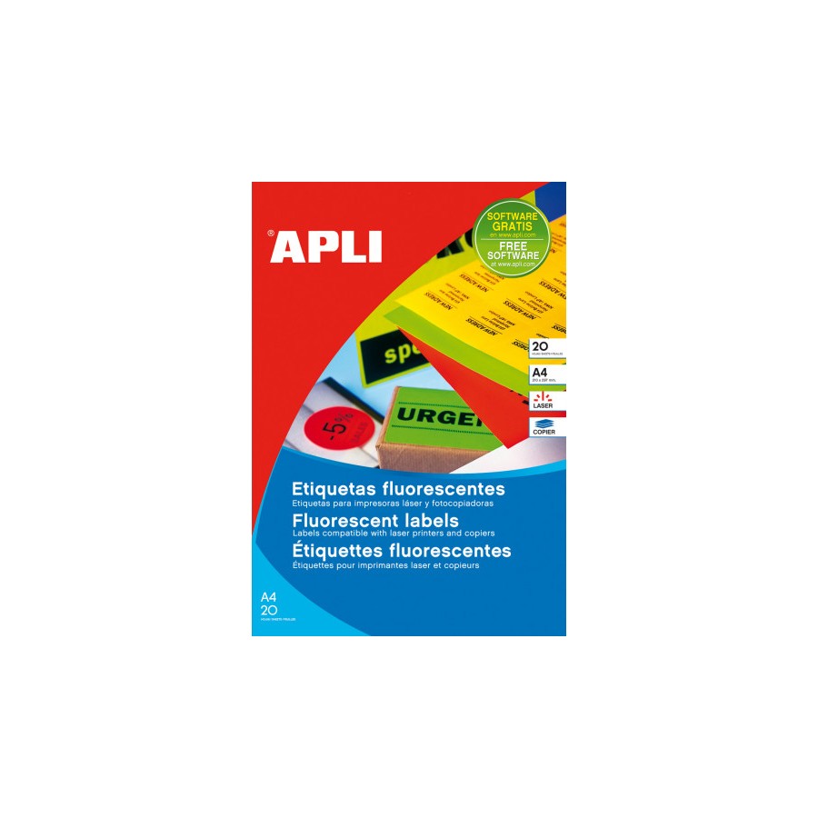 25332-PACK 20 HOJAS (20UD.)ETIQUETAS NARANJA FLUORESCENTE PERMANENTES 210,0 X 297,0 MM APLI 2879 25332-PACK 20 HOJAS (20UD.)ETIQUETAS NARANJA FLUORESCENTE PERMANENTES 210,0 X 297,0 MM APLI 2879