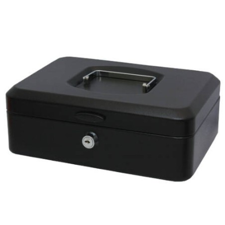 2534-CAJA CAUDALES CON BANDEJA Y CIERRE TAMANO GRANDE 25X9X17 CM. NEGRA BISMARK 318738