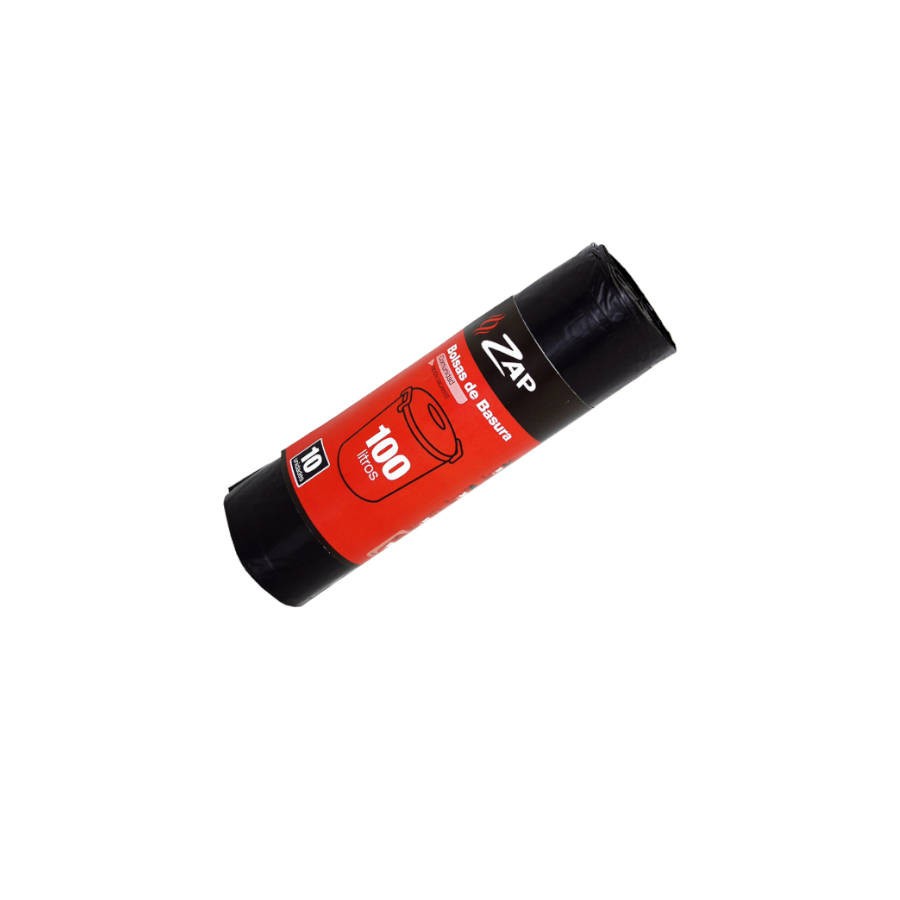 2537-ROLLO 10 UNIDADES BOLSA BASURA NEGRO ESPECIAL COMUNIDAD 100 LITROS ZAP 320187