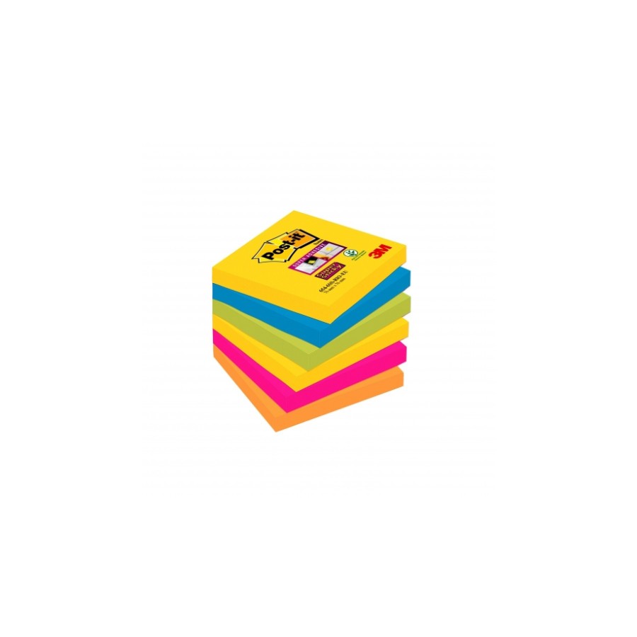 25666-PACK 6 BLOCS 90 HOJAS NOTAS ADHESIVAS 76X76MM SUPER STICKY COLORES VARIADOS 654-6SS-CARN POST-IT 7100265522 25666-PACK 6 BLOCS 90 HOJAS NOTAS ADHESIVAS 76X76MM SUPER STICKY COLORES VARIADOS 654-6SS-CARN POST-IT 7100265522