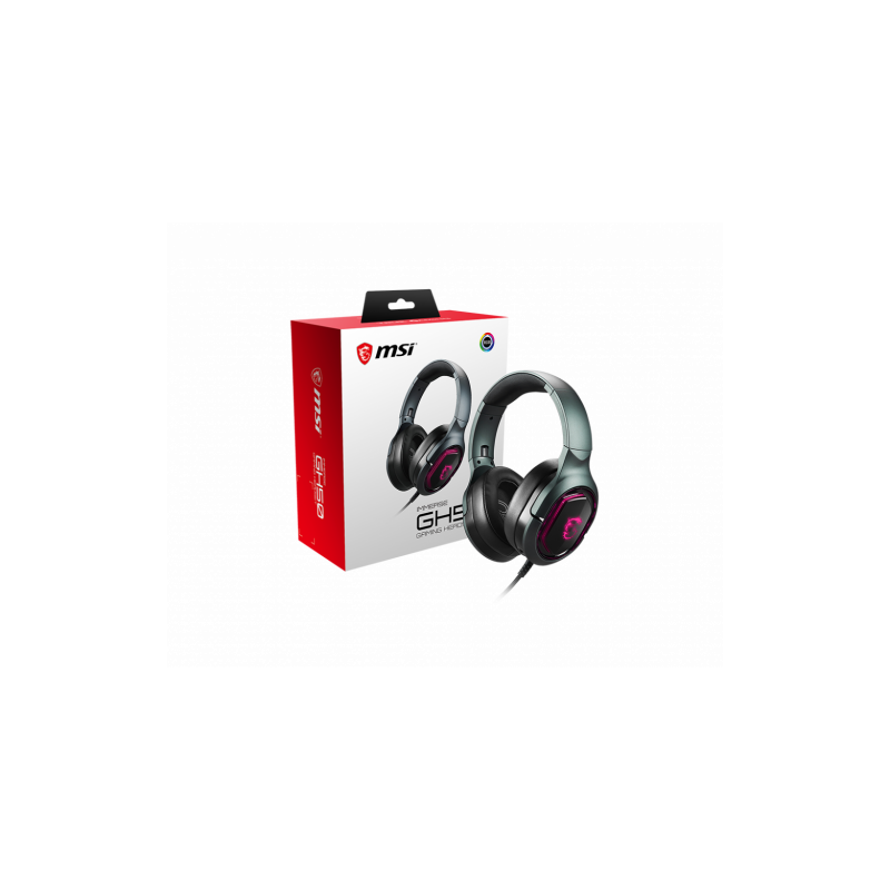 2589-MSI Immerse GH50 Auriculares Alambrico Diadema Juego Negro