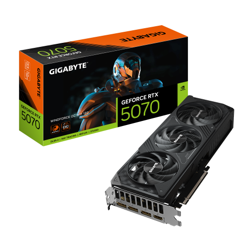 26030-GIGABYTE GeForce RTX 5070 WINDFORCE OC SFF 12G Tarjeta Grafica - 16GB GDDR7, 256 bits, PCI-E 5.0, XXXX MHz Core Cl