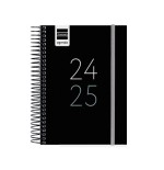 26173-AGENDA ESCOLAR 2025-2026 TAMANO A5 TAPA CARTON FORRADO SEMANA VISTA MODELO SYSTEM BASIC NEGRO DOHE 52059