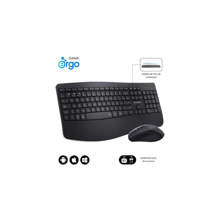 26320-SUBBLIM Teclado con raton COMBO DUAL OFFICE PROWAVE BLACK 26320-SUBBLIM Teclado con raton COMBO DUAL OFFICE PROWAVE BLACK