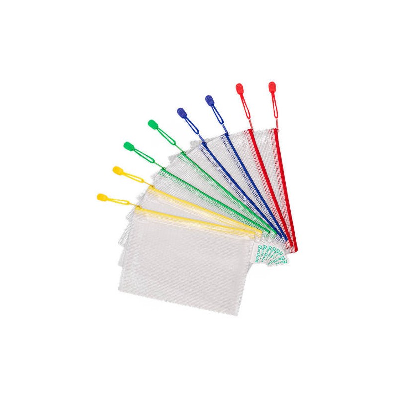 2640-PACK DE 8 BOLSAS ZIPPER MULTIUSOS PVC - CON CIERRE CREMALLERA A6 SURTIDO TARIFOLD 509069