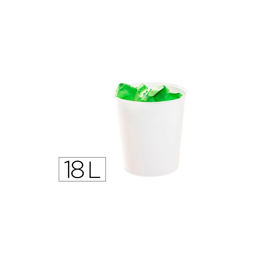 26425-PAPELERA 18 LITROS POLIPROPILENO 100% RECICLADO Y RECICLABLE 290 X 310 MM BLANCO ARCHIVO 2000 2001 BL PS 26425-PAPELERA 18 LITROS POLIPROPILENO 100% RECICLADO Y RECICLABLE 290 X 310 MM BLANCO ARCHIVO 2000 2001 BL PS