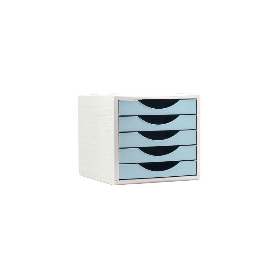 26488-MODULO ECOGREEN 100% RECICLADO Y RECICLABLE 5 CAJONES AZUL PASTEL 340X270X260 MM ARCHIVO 2000 4005 AZ PS