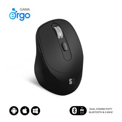 SUBBLIM Raton CURVE ERGO DUAL MOUSE BATTERY BLACK