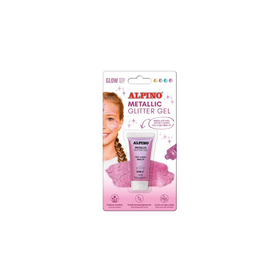 26640-BLISTER MAQUILLAJE CON COLOR Y PURPURINA GLITTER ROSA ALPINO DL000604