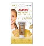 26641-BLISTER MAQUILLAJE CON COLOR Y PURPURINA GLITTER DORADO ALPINO DL000602