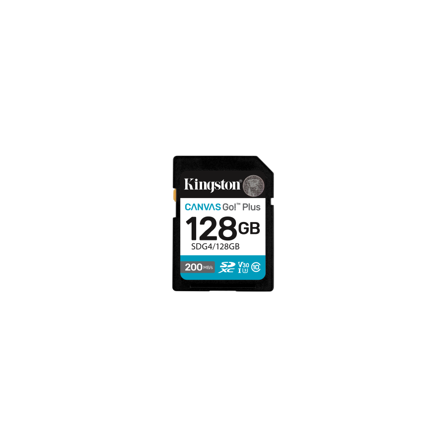 26791-Kingston Technology 128GB SDXC Canvas Go Plus Gen4 200MB/s C10 UHS-I U3 V30