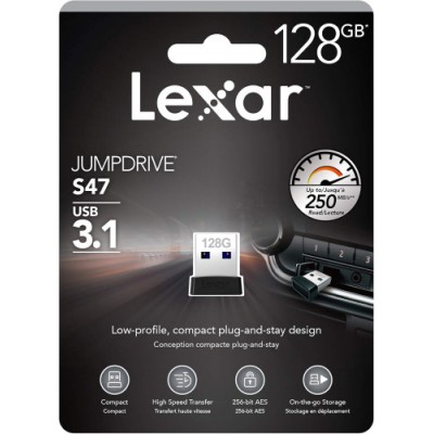 Lexar JumpDrive S47 unidad flash USB 128 GB USB tipo A 32 Gen 1 31 Gen 1 Negro