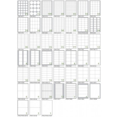 CAJA 100 HOJAS ETIQUETAS BLANCAS SIN MaRGENES LaSER LaSER DE COLOR INYECCIoN DE TINTA FOTOCOPIADORAS 70X37 MM TICO LP4W 7037