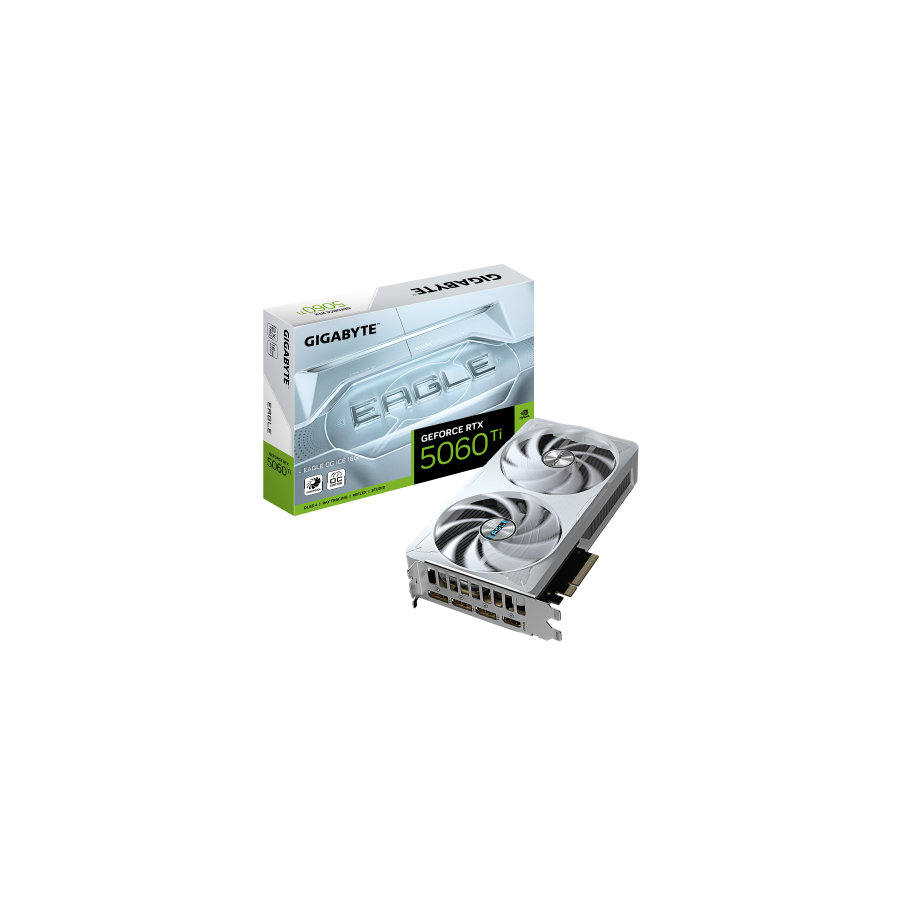 27016-GIGABYTE GeForce RTX 5060 Ti EAGLE OC ICE 16G Tarjeta Grafica - 16 GB GDDR7, 128 bits, PCI-E 5.0, 2617 MHz Frecuen 27016-GIGABYTE GeForce RTX 5060 Ti EAGLE OC ICE 16G Tarjeta Grafica - 16 GB GDDR7, 128 bits, PCI-E 5.0, 2617 MHz Frecuen