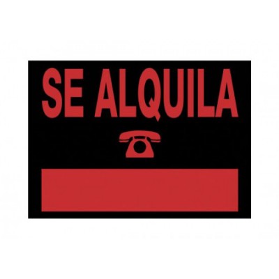 CARTEL SE ALQUILA 350X250 MM PVC NEGRO ARCHIVO 2000 6168 NE