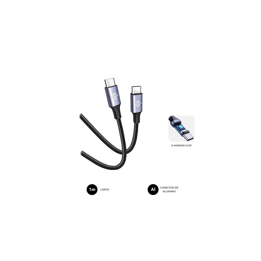 27034-SUBBLIM CABLE OPTIMUS 60W C-C 1m BLACK 27034-SUBBLIM CABLE OPTIMUS 60W C-C 1m BLACK