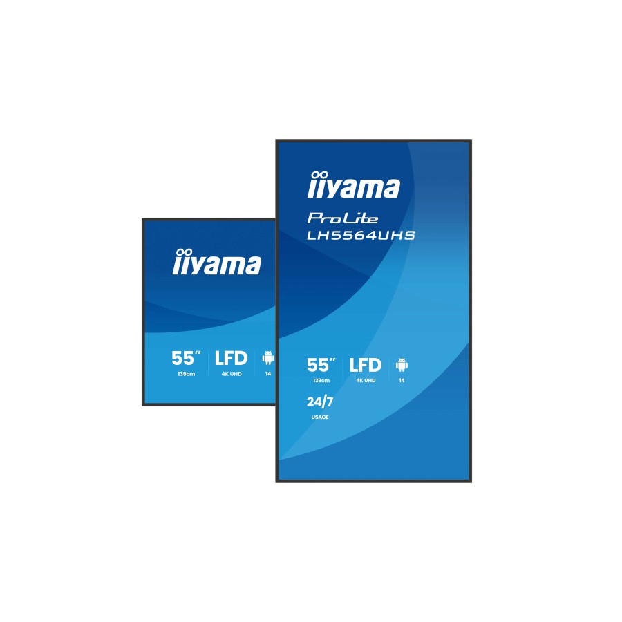 27099-IIYAMA MONITOR 55" 3840x2160, UHD VA DLED 500cd/m, HORIZ Y VERT, MM 2x 10W, 2x HDMIx 1x USB-C, USB 2.0 x2, WiFi, 27099-IIYAMA MONITOR 55" 3840x2160, UHD VA DLED 500cd/m, HORIZ Y VERT, MM 2x 10W, 2x HDMIx 1x USB-C, USB 2.0 x2, WiFi,