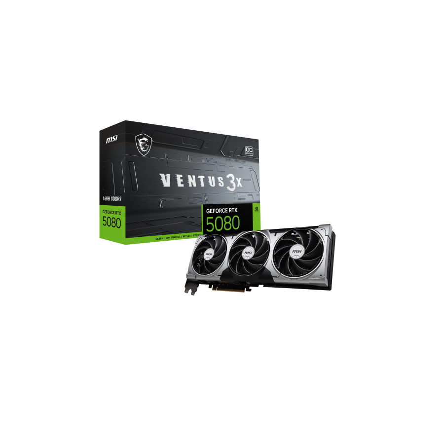 27189-MSI VENTUS GeForce RTX5080 16G 3X OC NVIDIA GeForce RTX 5080 16 GB GDDR7