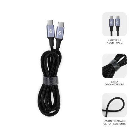 27230-SUBBLIM CABLE OPTIMUS 60W C-C 1m BLACK