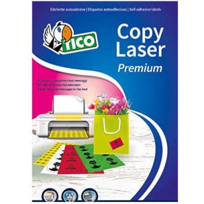 CAJA 70 HOJAS ETIQUETAS NARANJA FLUORESCENTE CON MaRGENES LaSER INYECCIoN DE TINTA FOTOCOPIADORAS 70X36 MM TICO LP4FA 7036