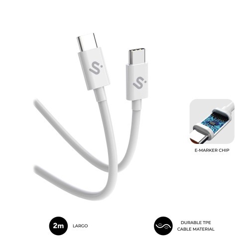27271-SUBBLIM CABLE PLUS 100W C-C 2m WHITE