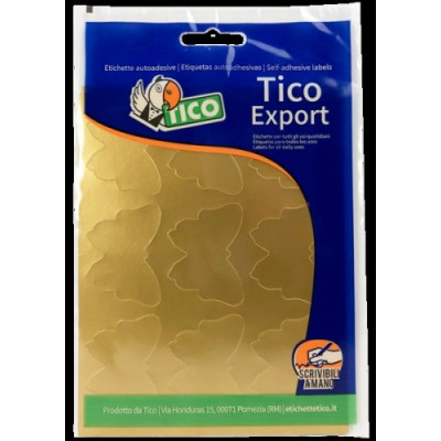 PAQUETE 10 HOJAS ETIQUETAS SATINADAS ORO 48X36 MM TICO E GL 4836