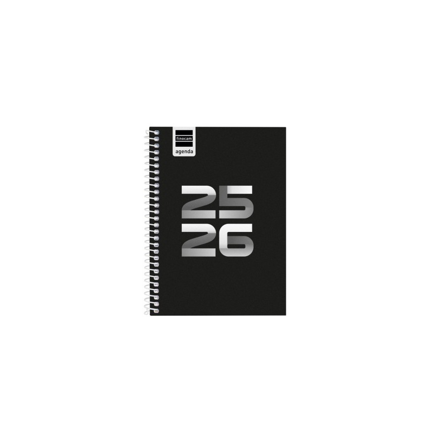 27636-AGENDA ESCOLAR 2025-2026 COOL 8o 120X164 SEMANA VISTA HORIZONTAL NEGRO+ FINOCAM 645000326