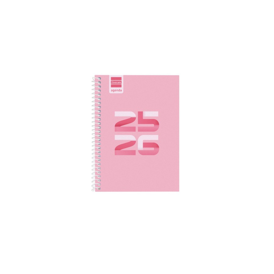 27639-AGENDA ESCOLAR 2025-2026 COOL 8o 120X164 SEMANA VISTA HORIZONTAL ROSA+ FINOCAM 645000426