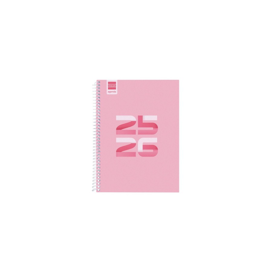 27642-AGENDA ESCOLAR 2025-2026 COOL 4o 155X212 SEMANA VISTA HORIZONTAL ROSA+ FINOCAM 645040426
