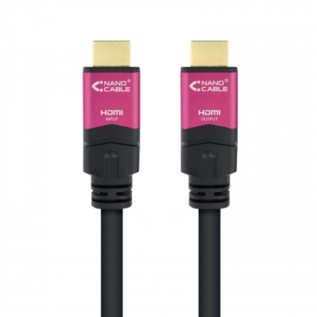27723-Nanocable 10.15.3720 cable HDMI 20 m HDMI tipo A (Estandar) Negro, Rosa
