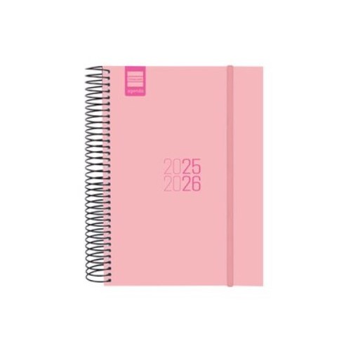 28098-AGENDA ESCOLAR 2025-2026 ESPIR E10-155X212 1DIA PAGINA NEGRO+ FINOCAM 633126026