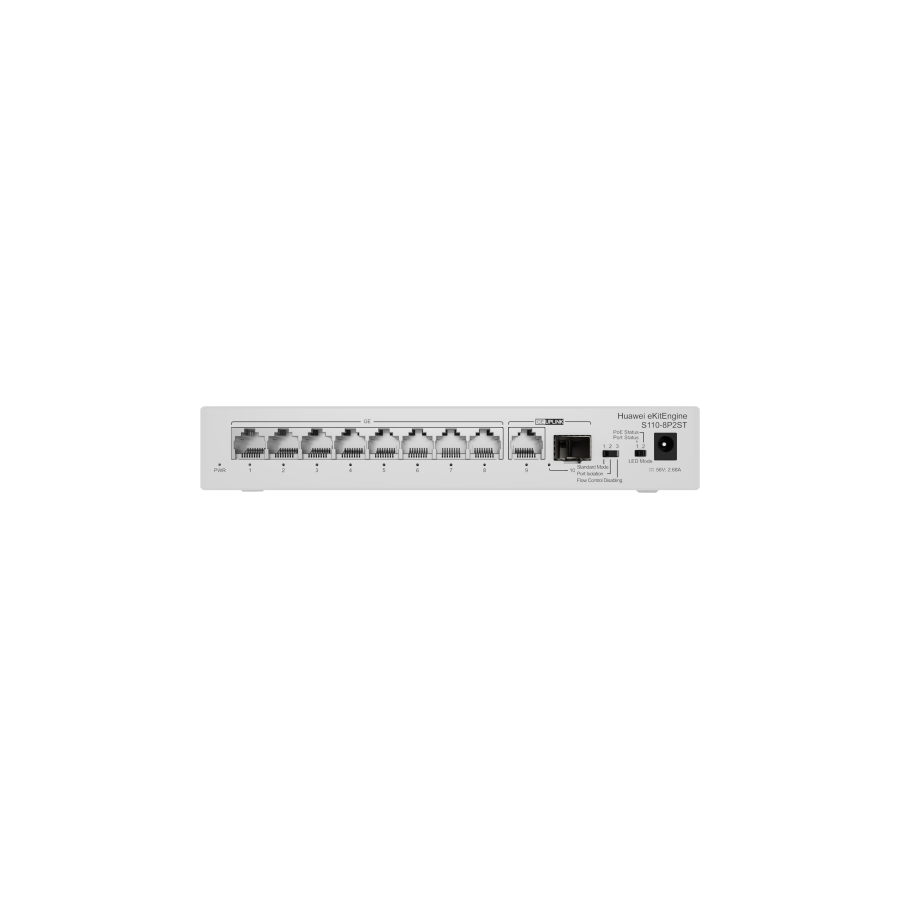 28143-HUAWEI S110-8P2ST ( 8 10/100/1000 BASE-T PORTS POE+ 1GE SFP PORT, 1*10/100/ 100BASE T PORT, AC POWER, POWER ADAPTE 28143-HUAWEI S110-8P2ST ( 8 10/100/1000 BASE-T PORTS POE+ 1GE SFP PORT, 1*10/100/ 100BASE T PORT, AC POWER, POWER ADAPTE