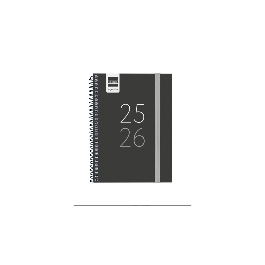 28328-AGENDA ESCOLAR 2025-2026 SECUNDARIA 8o 120X164 SEMANA VISTA HORIZONTAL NEGRO+ FINOCAM 634224026