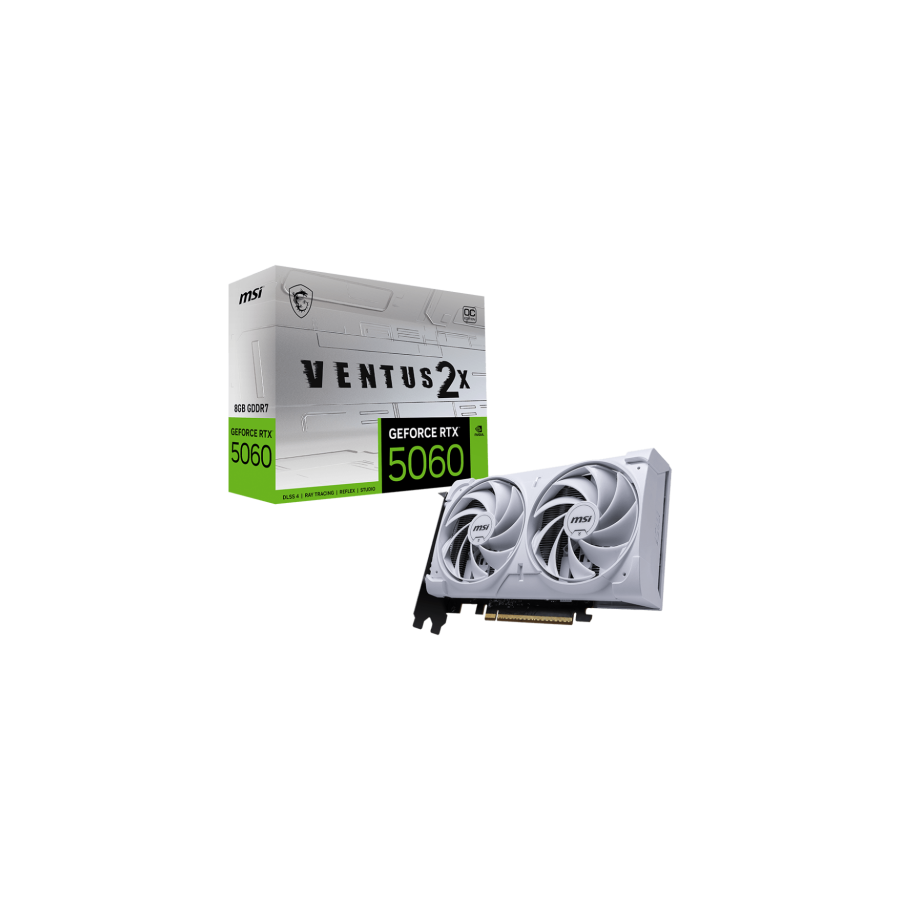 28455-MSI GeForce RTX 5060 8G VENTUS 2X OC WHITE NVIDIA 8 GB GDDR7 28455-MSI GeForce RTX 5060 8G VENTUS 2X OC WHITE NVIDIA 8 GB GDDR7