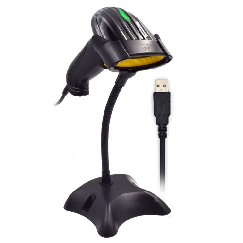 28525-Ewent EW3410 lector de codigo de barras Lector de codigos de barras portatil 2D LED Negro