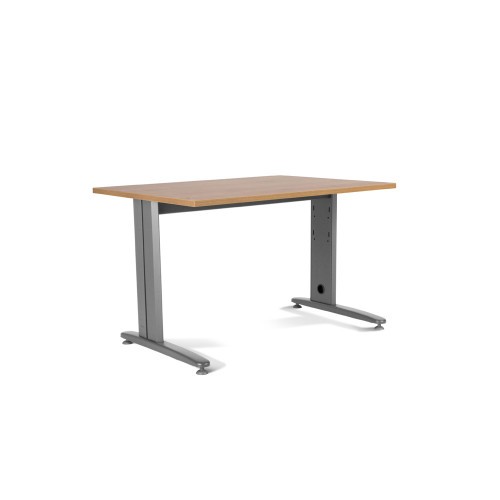 2857-MESA DE OFICINA SERIE METAL 140X80 GRIS / ROBLE ROCADA 2001AC08