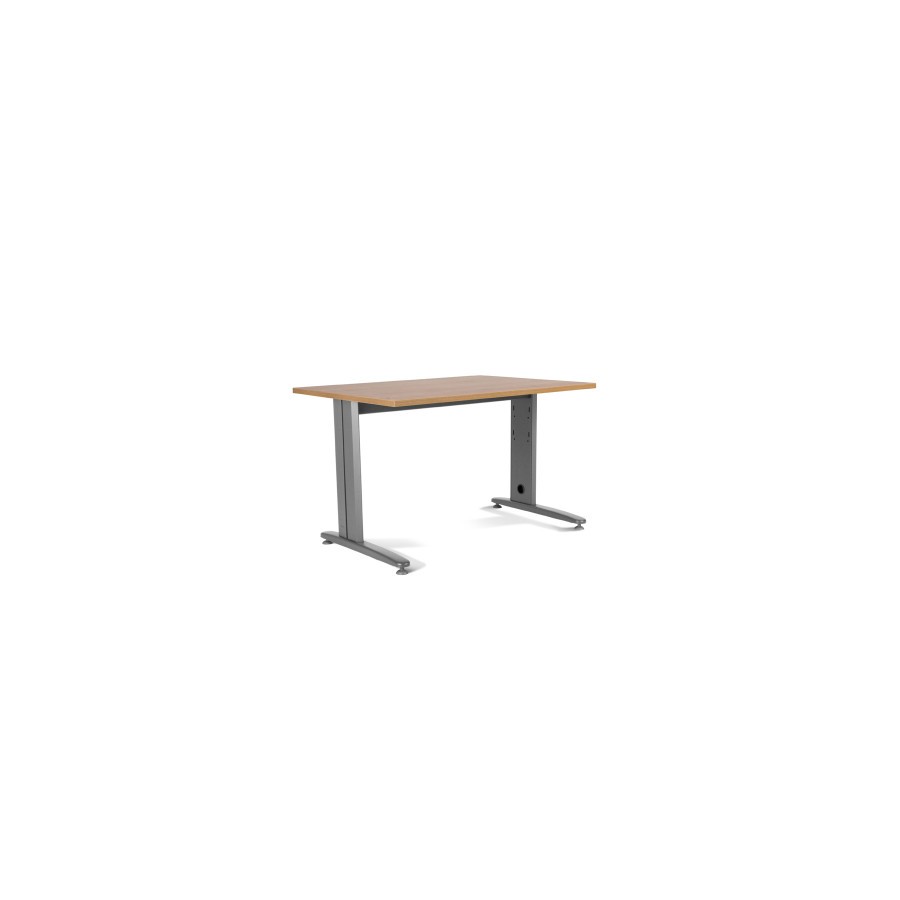 2857-MESA DE OFICINA SERIE METAL 140X80 GRIS / ROBLE ROCADA 2001AC08